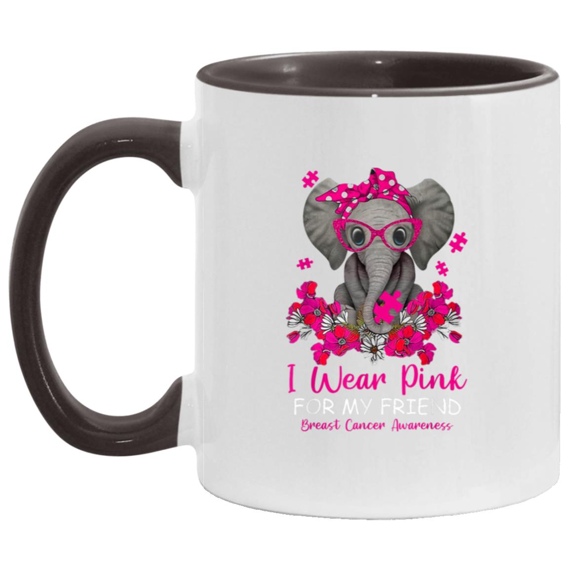 I Wear Pink For Friend Elephant | Ceramic Mug, (11oz)