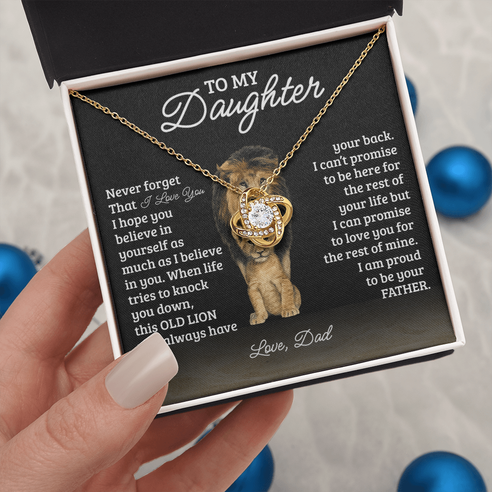 To My Daughter Love Knot Necklace-Never Forget That I Love You