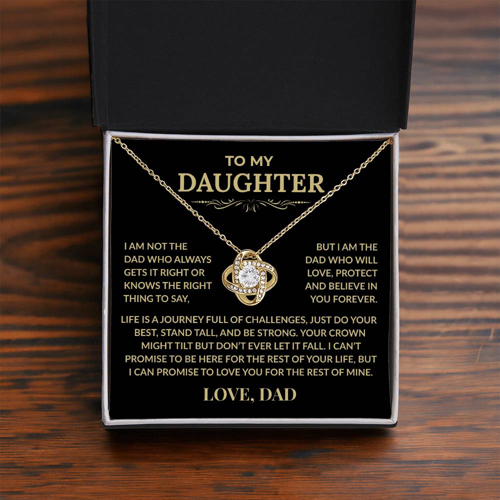 To My Daughter – Love Knot Necklace from Dad with Heartfelt Message Card