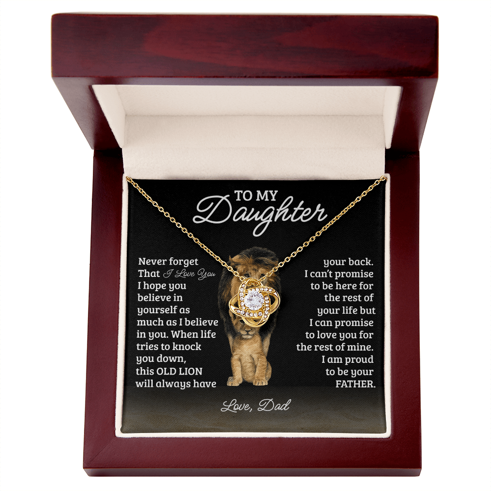 To My Daughter Love Knot Necklace-Never Forget That I Love You