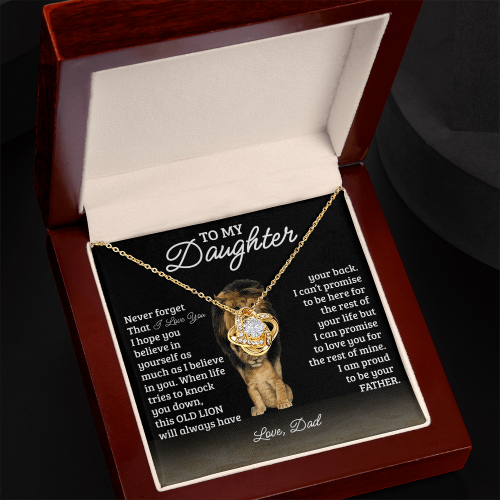 To My Daughter Love Knot Necklace-Never Forget That I Love You