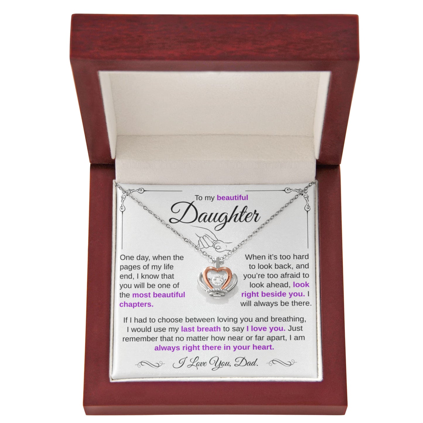 To My Beautiful Daughter Necklace-You're One Of My Most Beautiful Chapters
