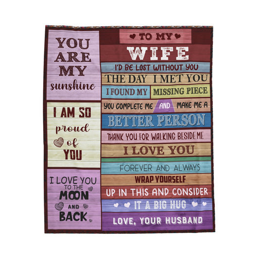 To My Wife | Velveteen Plush Blanket