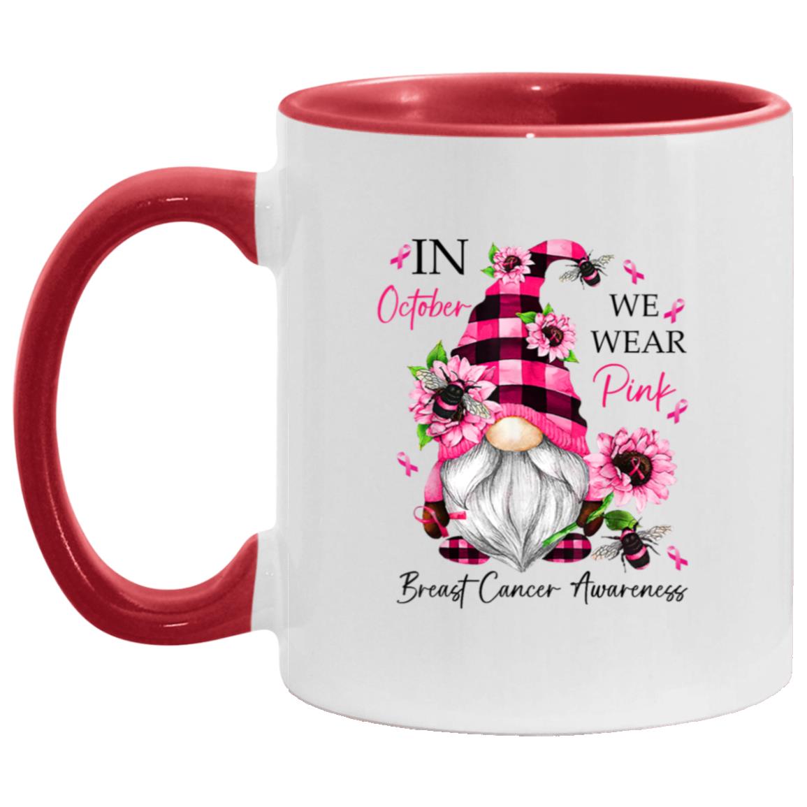 Breast Cancer Awareness Gnome | Ceramic Mug, (11oz)