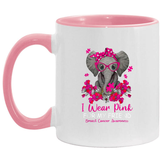 I Wear Pink For Friend Elephant | Ceramic Mug, (11oz)