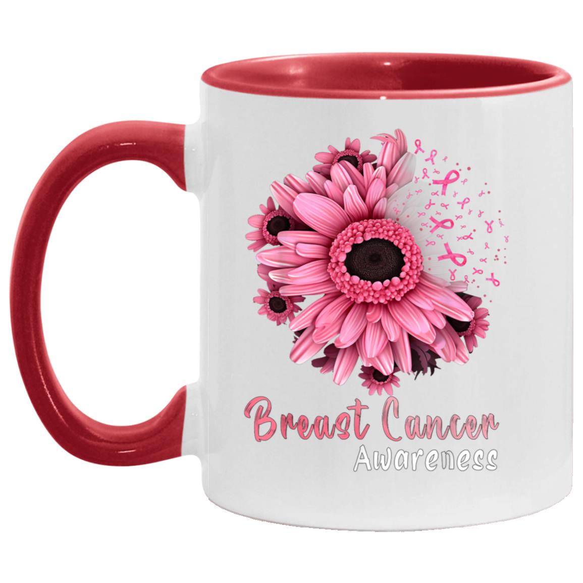 Breast Cancer Awareness Floer Small | Ceramic Mug, (11oz)