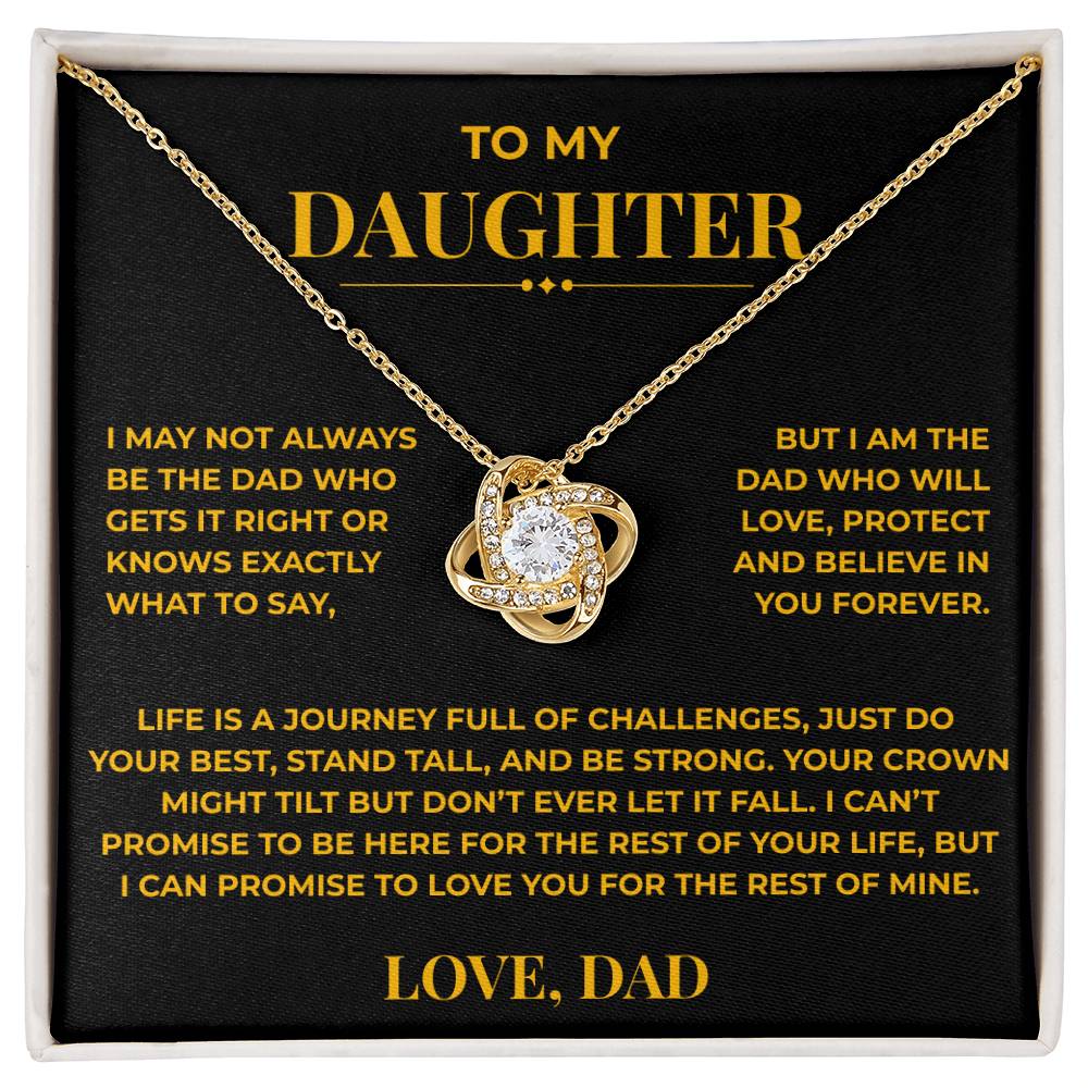 Daughter Gift from Dad – Crown Knot Necklace with Card