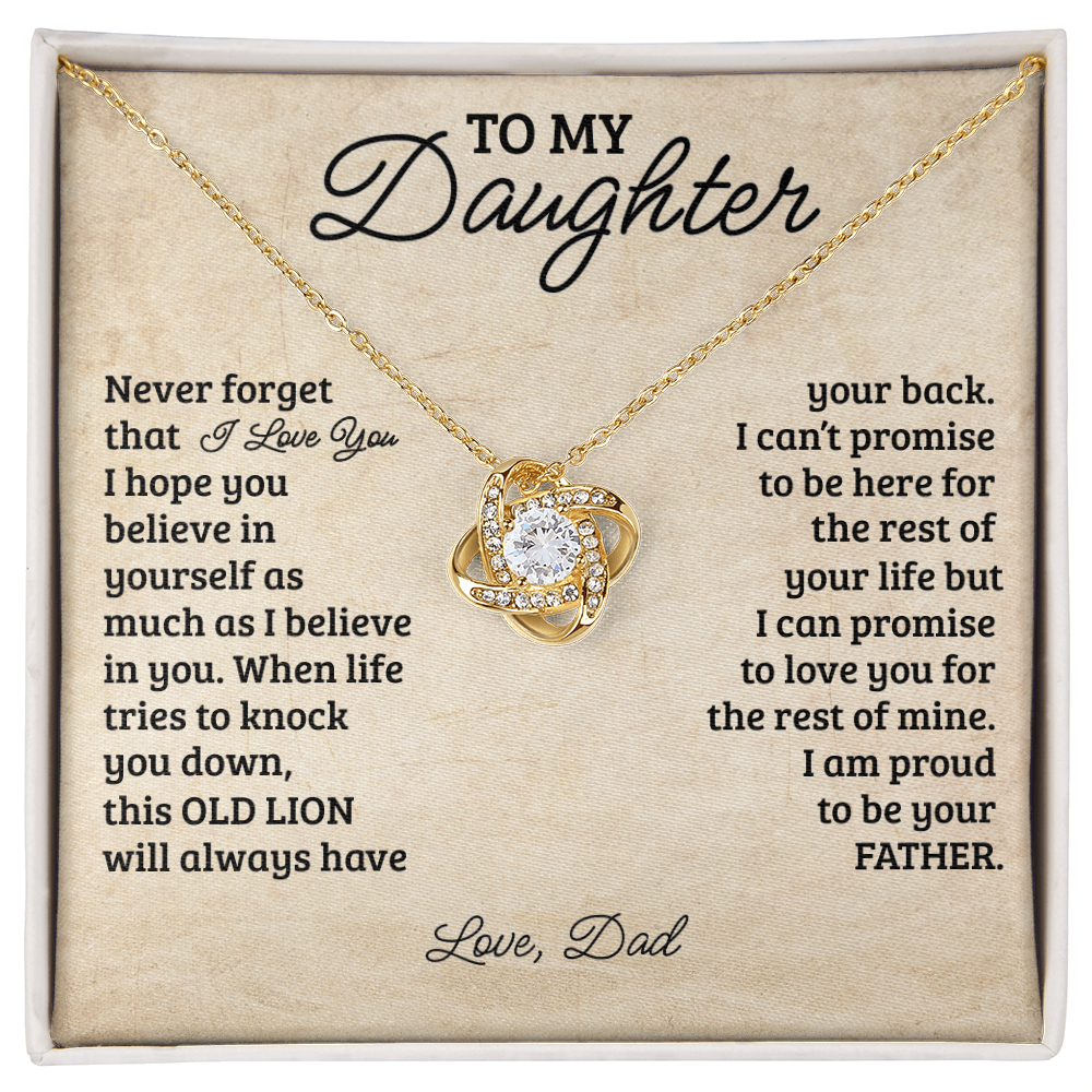 To My Daughter Love Knot Necklace-Never Forget That I Love You