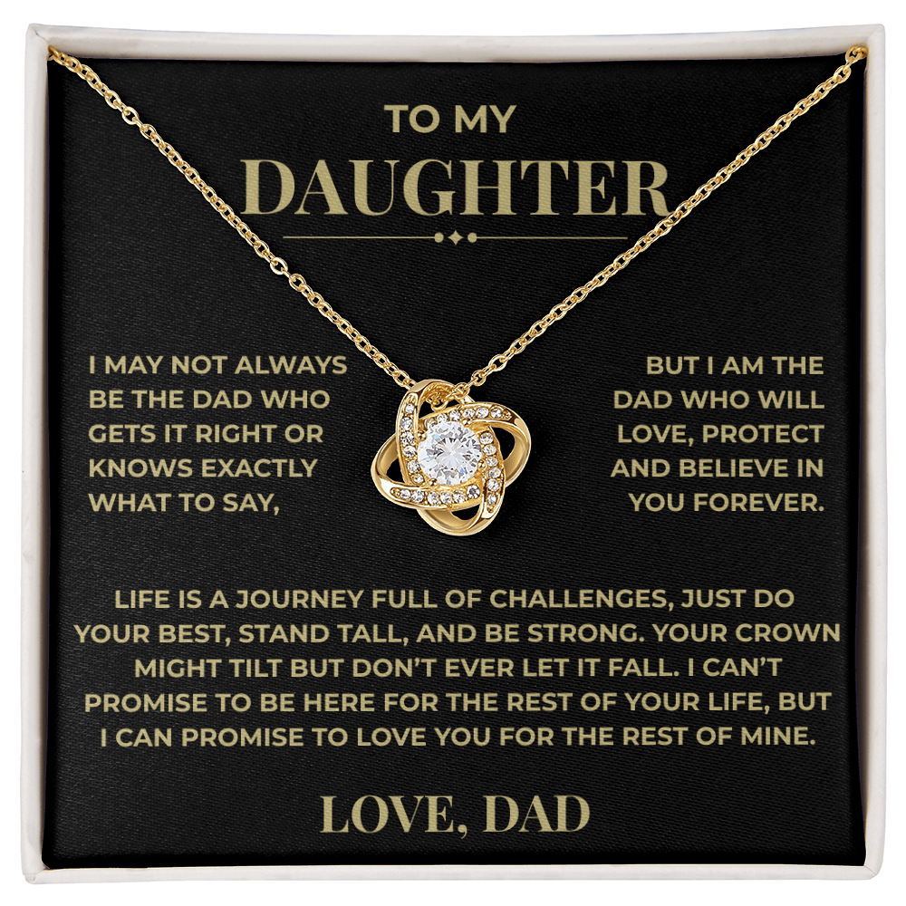Daughter Gift from Dad – Crown Knot Necklace with Card