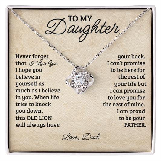 To My Daughter Love Knot Necklace-Never Forget That I Love You