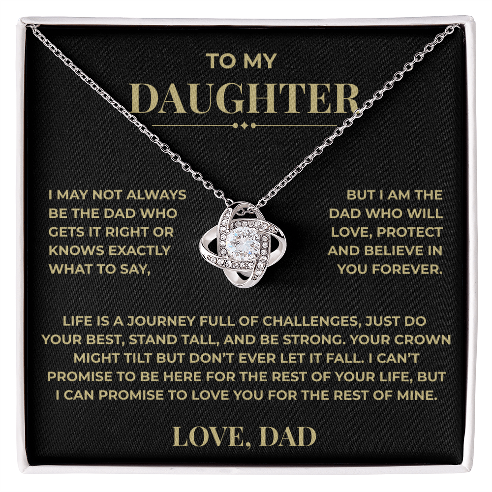 Daughter Gift from Dad – Crown Knot Necklace with Card