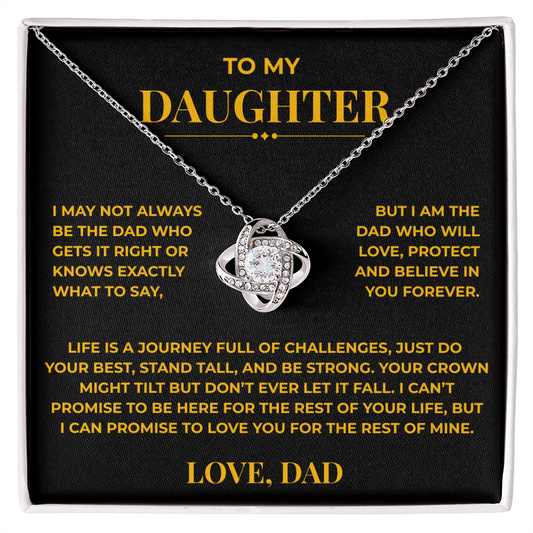 Daughter Gift from Dad – Crown Knot Necklace with Card