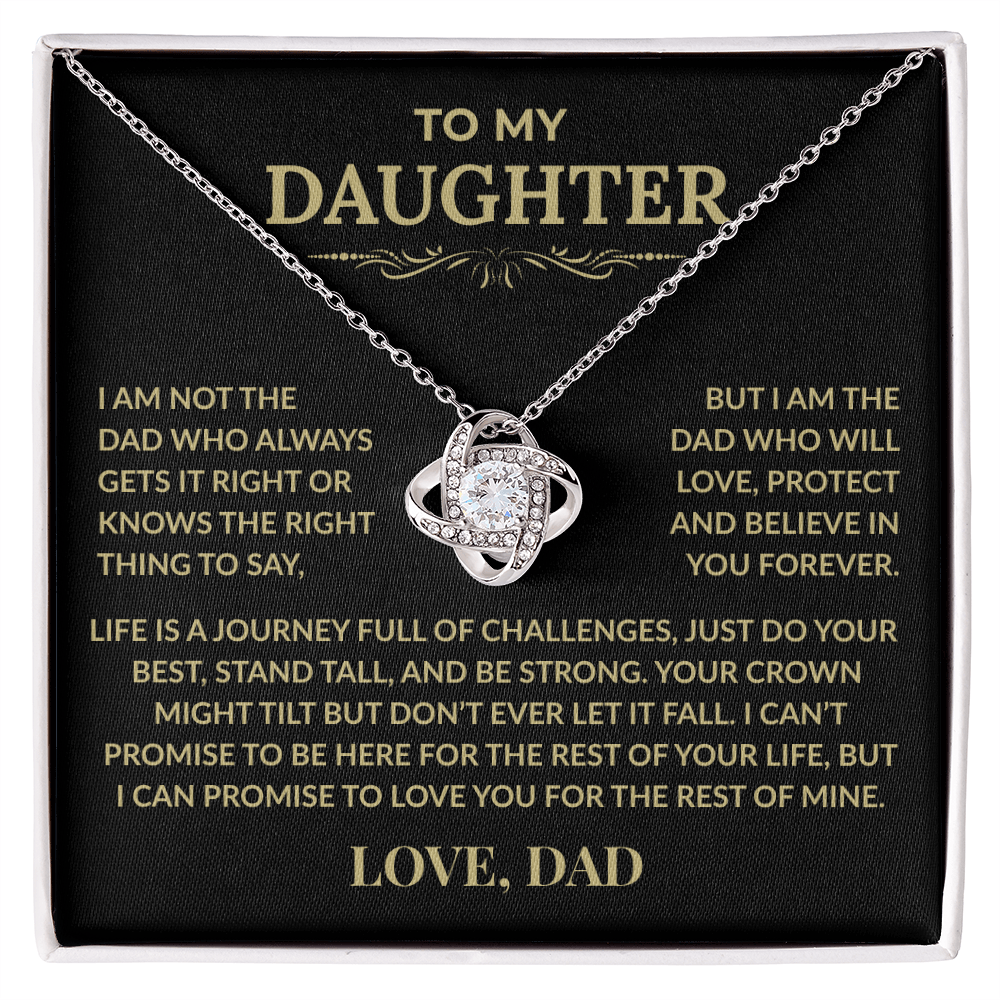 To My Daughter – Love Knot Necklace from Dad with Heartfelt Message Card