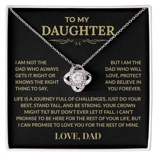 To My Daughter – Love Knot Necklace from Dad with Heartfelt Message Card