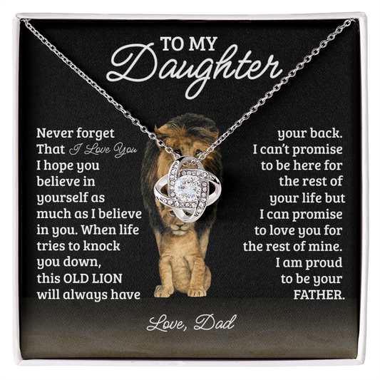 To My Daughter Love Knot Necklace-Never Forget That I Love You