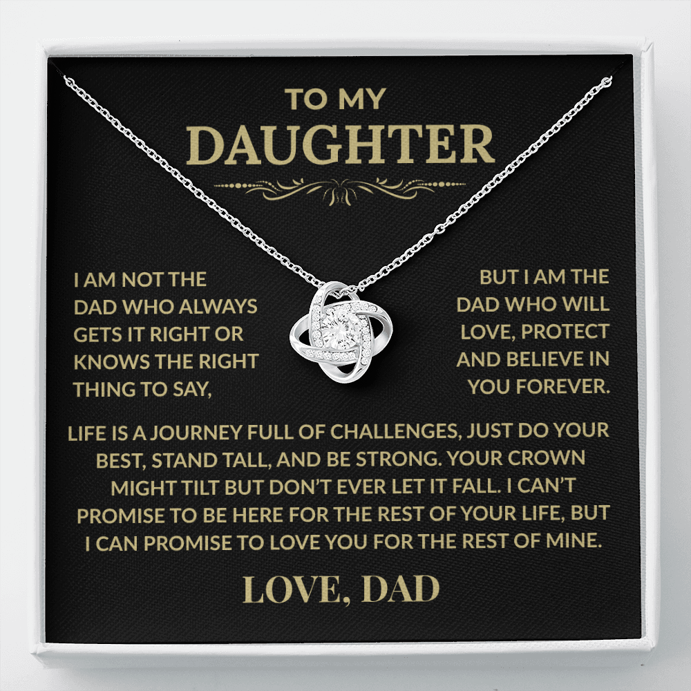 To My Daughter – Love Knot Necklace from Dad with Heartfelt Message Card