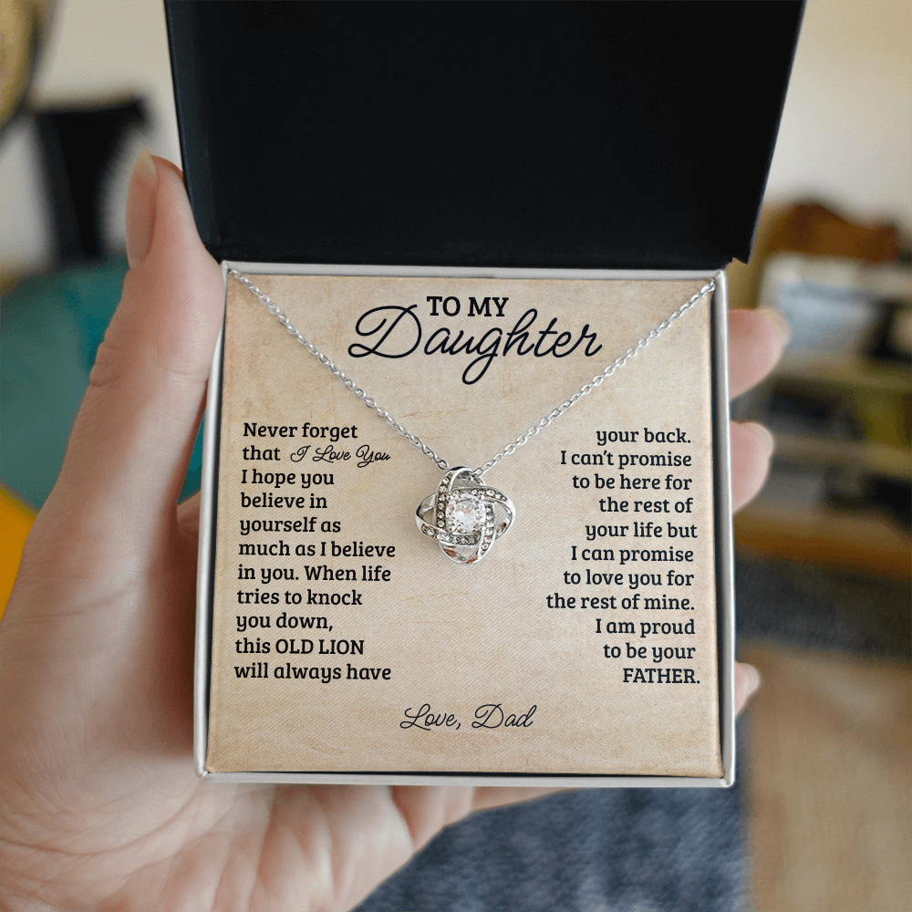 To My Daughter Love Knot Necklace-Never Forget That I Love You