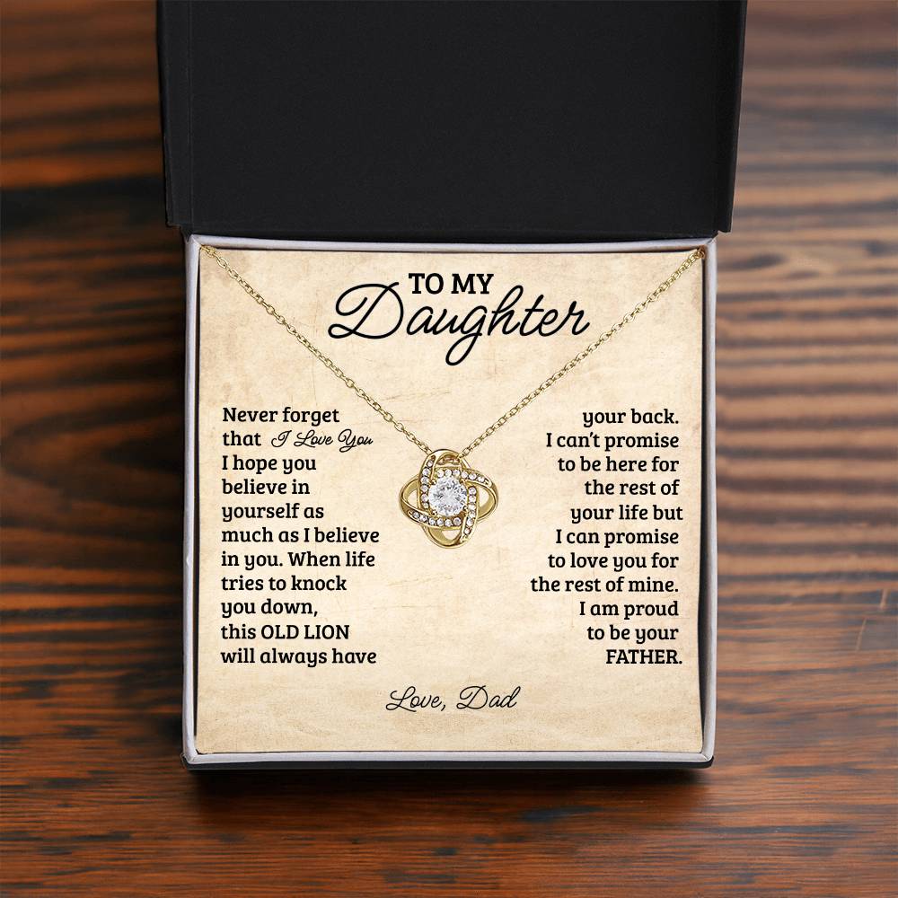To My Daughter Love Knot Necklace-Never Forget That I Love You