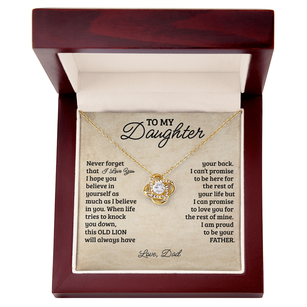 To My Daughter Love Knot Necklace-Never Forget That I Love You