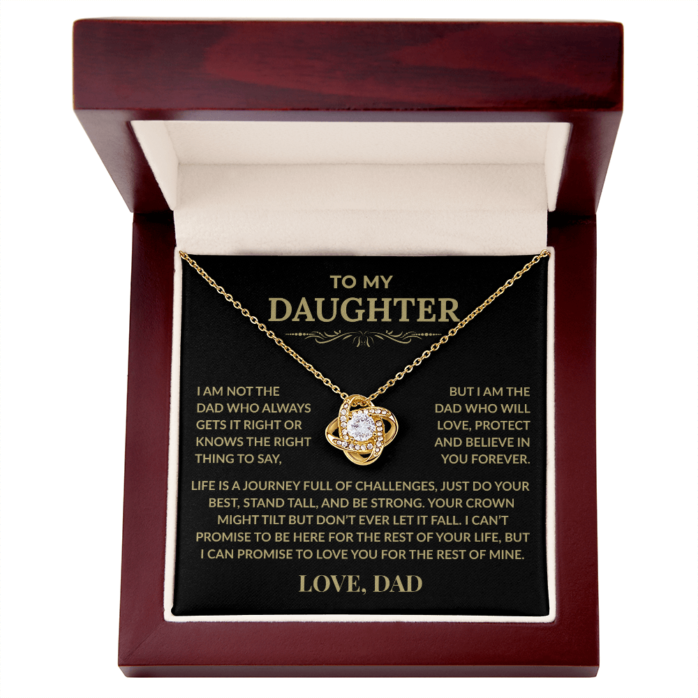 To My Daughter – Love Knot Necklace from Dad with Heartfelt Message Card