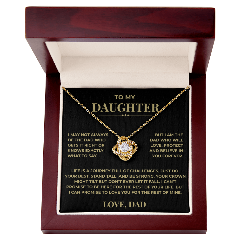 Daughter Gift from Dad – Crown Knot Necklace with Card
