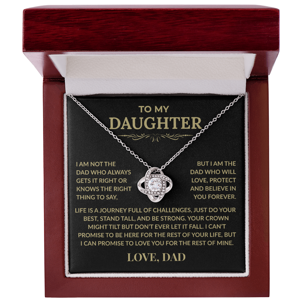 To My Daughter – Love Knot Necklace from Dad with Heartfelt Message Card