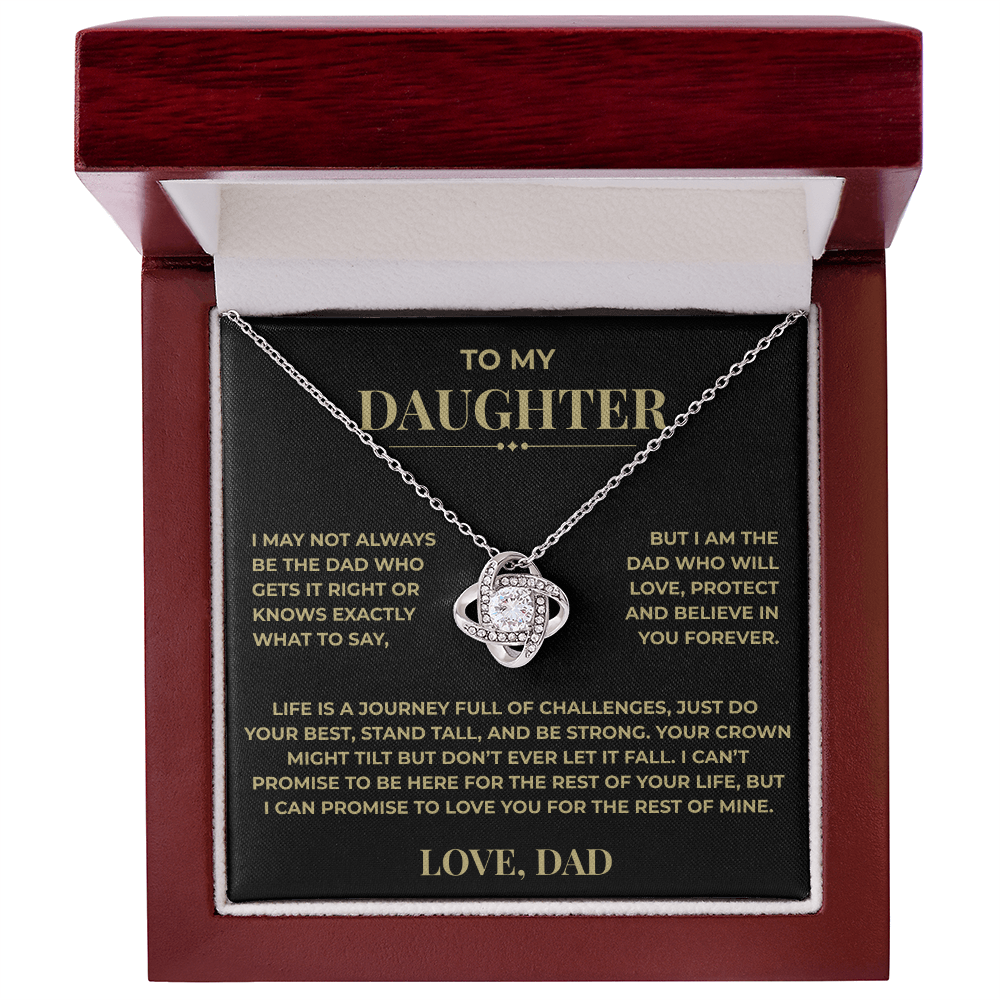 Daughter Gift from Dad – Crown Knot Necklace with Card