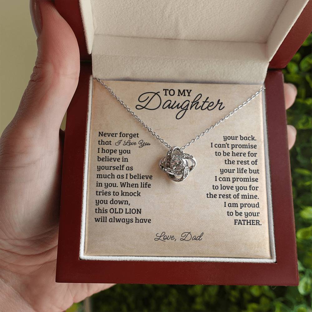 To My Daughter Love Knot Necklace-Never Forget That I Love You