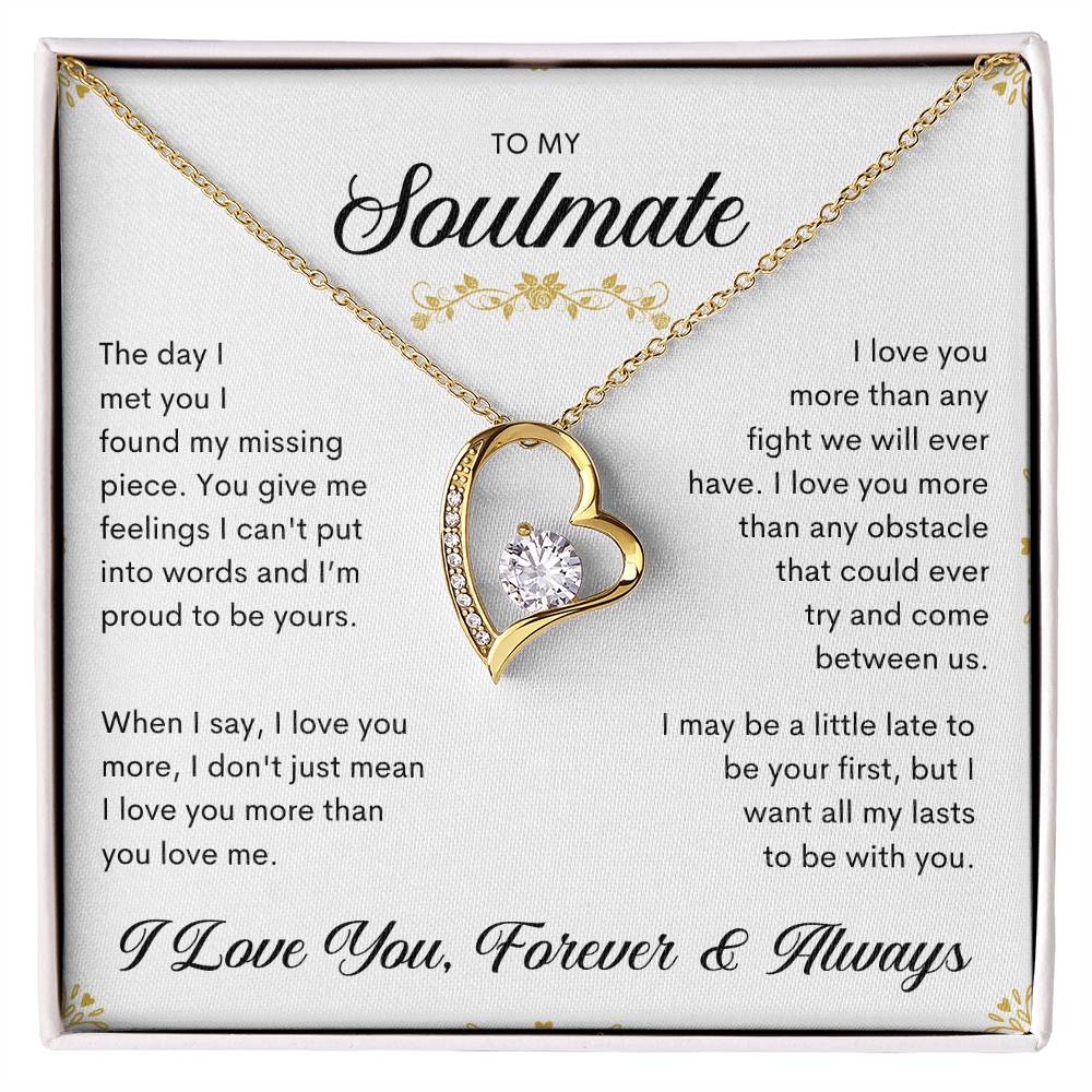 To My Soulmate | I Love You, Forever & Always - Forever Love Necklace