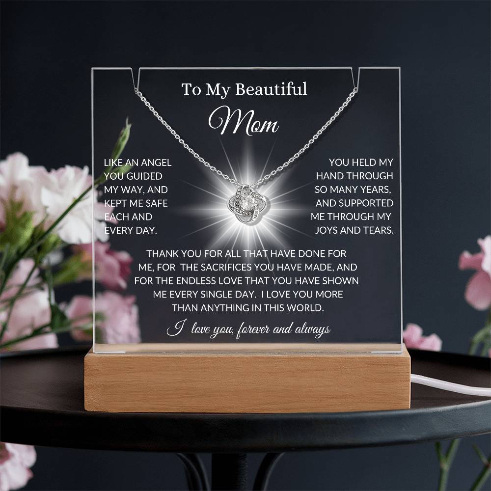 To My Beautiful Mom, I love you, forever and always | Keepsake Acrylic Bundle