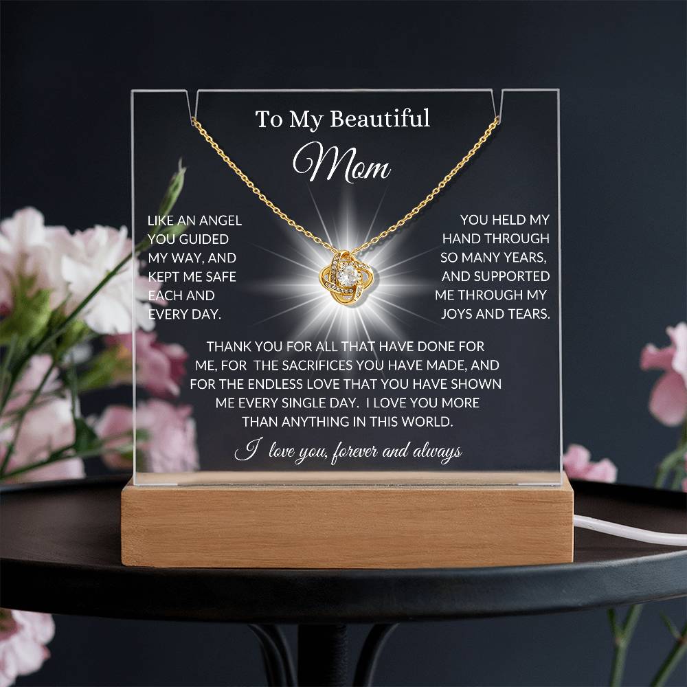 To My Beautiful Mom, I love you, forever and always | Keepsake Acrylic Bundle