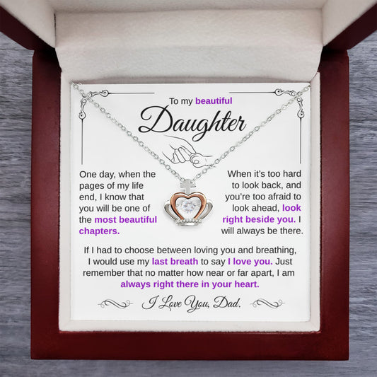 To My Beautiful Daughter Necklace-You're One Of My Most Beautiful Chapters